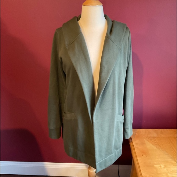 Loft XS tunic sweatshirt jacket with pockets and hood army green - Picture 1 of 6